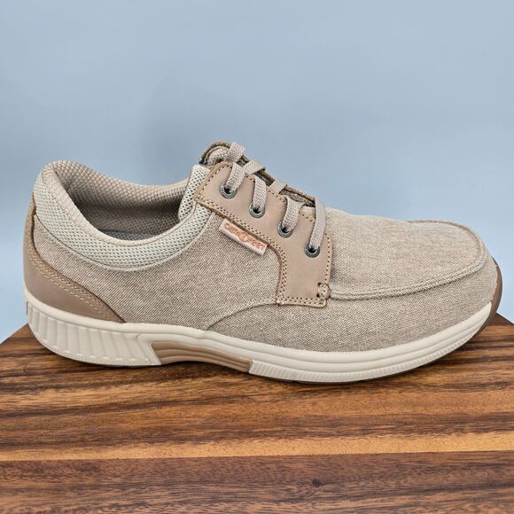 Orthofeet Shoes Mens 12 D Beige Canvas Porto Comfort Orthopedic Walking Sneakers main image 8